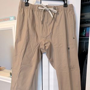 Men’s khaki cotton pants size M elastic waist